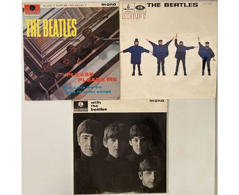 THE BEATLES - 60s UK STUDIO LPs. Fab pack of 3 x well presented early/original 60s UK pressing LPs. All issued on black/yello
