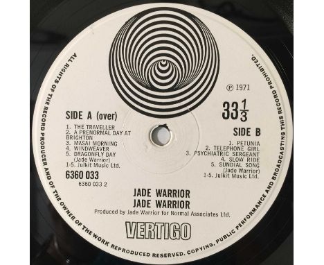 JADE WARRIOR - S/T LP (UK OG - VERTIGO SWIRL - 6360 033). A superb original UK pressing of Jade Warrior's 1971 debut self-tit
