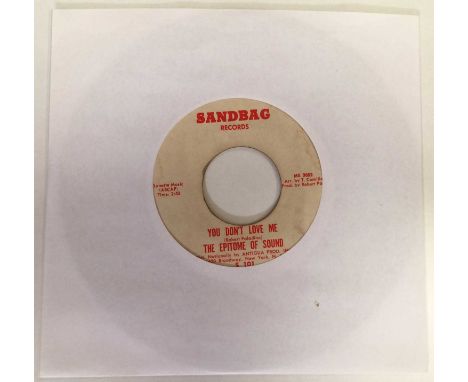 THE EPITOME OF SOUND - YOU DON'T LOVE ME/ WHERE WERE YOU 7" (US ORIGINAL - SANDBAG S101). An original US 7" pressing of the N