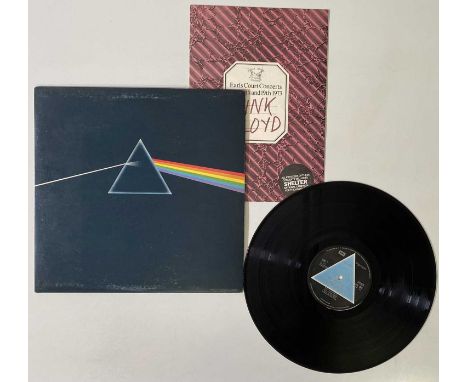 PINK FLOYD - DARK SIDE OF THE MOON LP (UK SOLID BLUE TRIANGLE - SHVL 804) + 1973 EARLS COURT CONCERT PROGRAMME. A superb UK 1