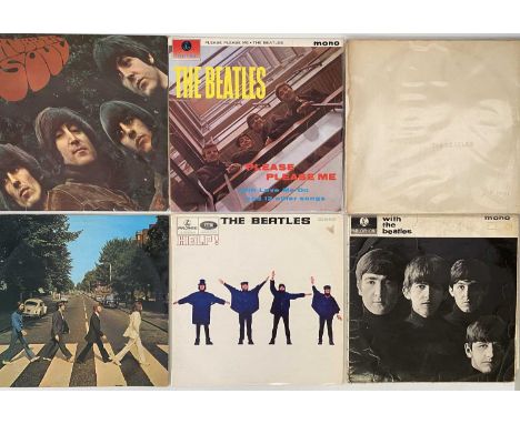 THE BEATLES - STUDIO LPs (WITH LOW NUMBER WHITE ALBUM). Excellent set of 10 x LPs from The Beatles with collectable early/ori