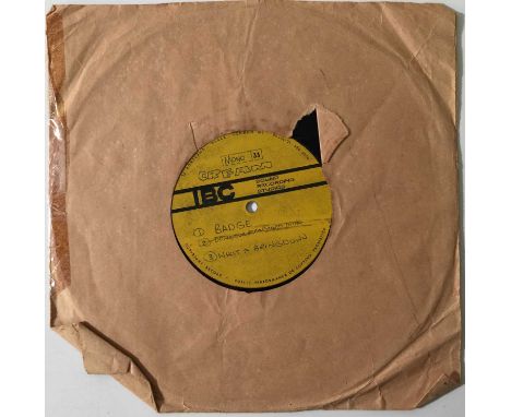 CREAM - GOODBYE CREAM - ORIGINAL UK IBC 10" ACETATE RECORDING. Superb for any Cream collector is this original UK IBC Sound R