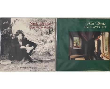 NICK DRAKE - FIVE LEAVES LEFT LP (UK 1ST - ILPS 9105 + TIME OF NO REPLY LP). A superb pack of 2 LPs by legendary folk musicia