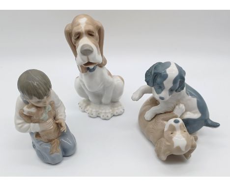 3 NAO DOG FIGURES INC BOY &amp; PUPPIES