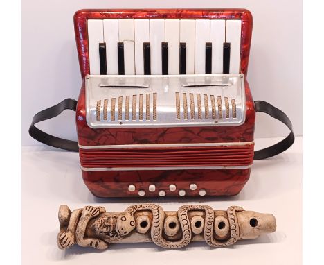 SMALL ACCORDION AND CLAY PIPE