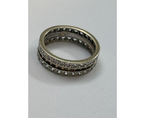 9ct White gold ring Weight 3.7g Size L 