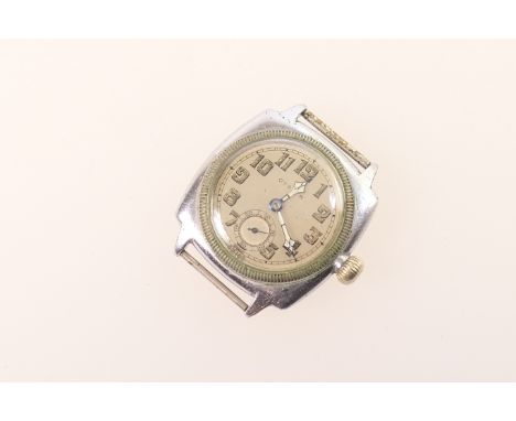 Swiss stainless steel Oyster wristwatch, circa 1930s, 23mm silvered dial with luminous Arabic numerals and hands, subsidiary 