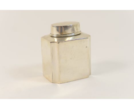 Late Victorian silver tea caddy, by Deakin &amp; Sons, Chester 1898, plain canted rectangular form, 7cm, weight approx. 63g (