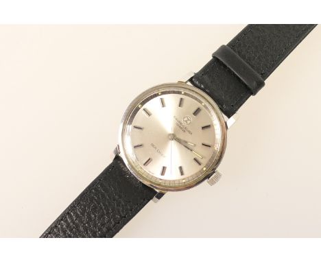 Favre-Leuba Sea Chief gent's stainless steel wristwatch, circa 1979, signed 30mm silvered dial with black baton numerals, cen