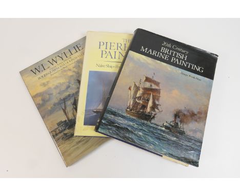 Three modern books on marine art including 'W L Wyllie' by Roger Quarm and John Wyllie; 'The Pierhead Painters; Naive Ship Po