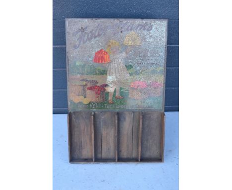 A vintage enamel and wooden Foster Clark's Jellies shop display. 57cm tall. Barn find. 