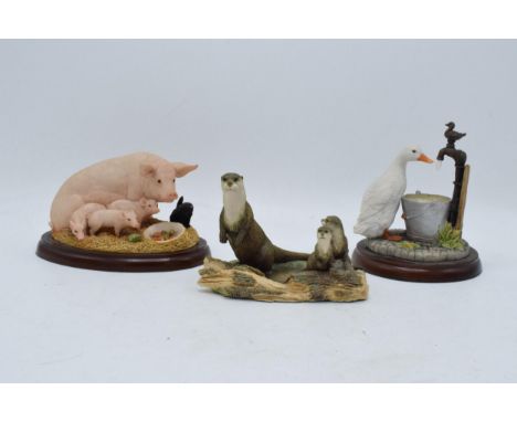 A collection of Border Fine Arts figure to include Otter RW2 for the Chiltern Collection, There's Nowt Like a Drought A25152 