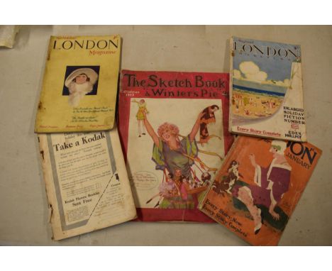 A collection of early 20th century magazines to include 'The Sketch Book &amp; Winter Pie' Christmas 1925, cover repaired wit