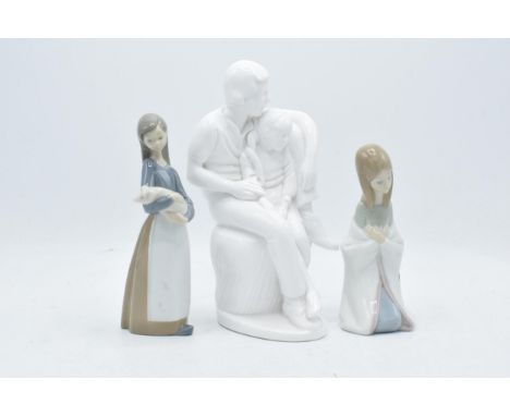 Spode figure Daddy's Girl together with 2 Lladro figures (3). In good condition with no obvious damage or restoration. 