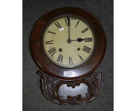 Mahogany wall clock, spring movement.
