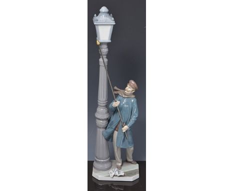 Lladro figure - "Lamp Lighter", 48cms, boxed.