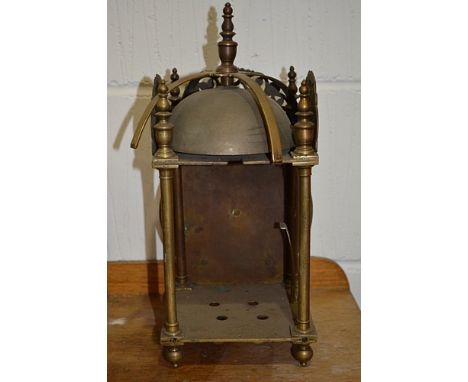 Old brass lantern clock, (dis-assembled), 34cms.