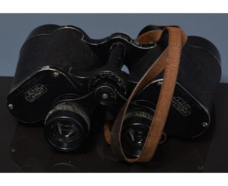 Pair of German 10 x 40 binoculars, Leitz Vetzla 188944, in a leather case and a pair of Stepmab binoculars, Ross, London, in 