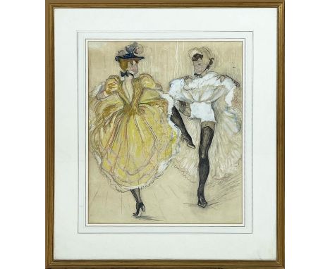 MARY VIOLA PATTERSON (1899-1981) 'Dancers at the Moulin Rouge', pencil and watercolour on watermark paper of Cancun dancers (