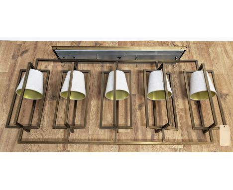 R V ASTLEY HURRICANE CHANDELIER, 146cm x 22.5cm x 65cm minus cables and fittings. 