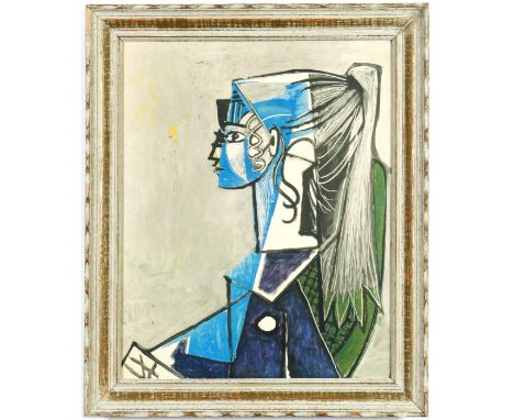 PABLO PICASSO, Sylvette, off set lithograph, French vintage frame. 