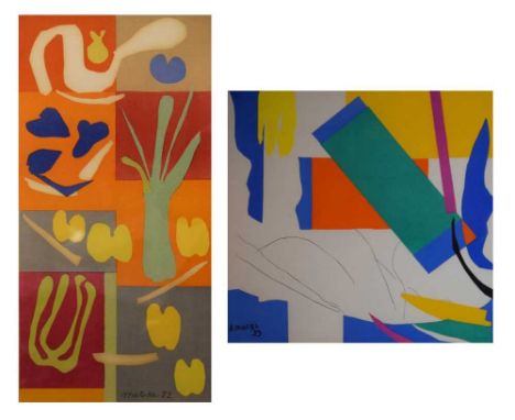 After Henri Matisse, (1869 - 1954), - Two coloured prints - Souvenir D' Oceanie 24cm x 24cm and Vegetables, 32cm x 14.5cm, fr