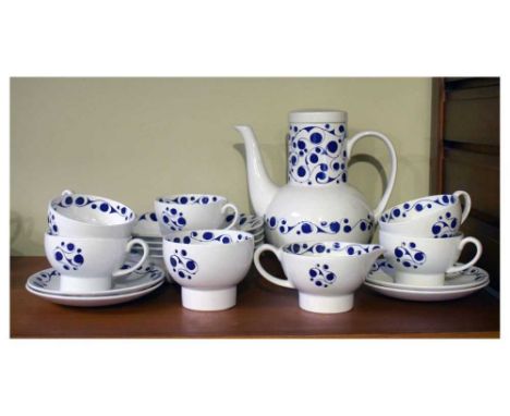 Nigel Wilde for Midwinter, 'Pierrot' pattern tea set for four