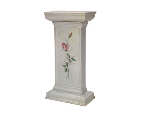 Ceramic pillar having a floral decorative panel, 35cm x 20cm x 68cm high 