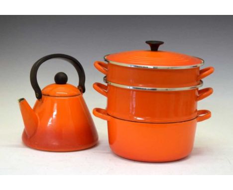 Le Creuset enamel steaming pan and kettle