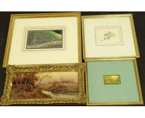 Various pictures and prints, to include a print of a hare, after Alan Baker, another unsigned, floral scene, signed to revers