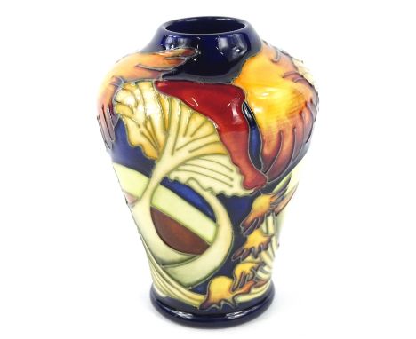 A Moorcroft Parasol Dance pattern vase, decorated with mushrooms, signed and dated 2005 to underside, impressed marks to unde