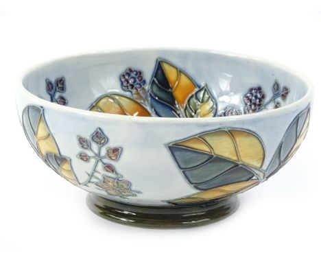 A Moorcroft Bramble pattern bowl, designed by Sally Tuffin, with the paintress Beverley Wilkes, 2nd, 15.5cm diameter.