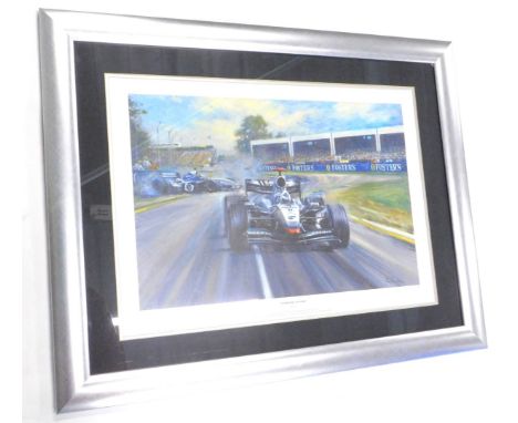 Alan Fearnley.  Melbourne Victory, artist signed limited edition print, also signed by David Coulthard, no. 151/450, 43cm x 6
