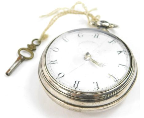 An early Victorian silver pair cased single fusee pocket watch, by R Willson of Lincoln, with dial named Jon (John) Keteborou