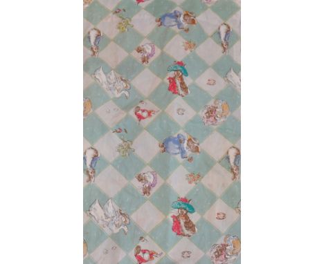 Four Border Fine Arts resin composition Beatrix Potter character figures in original tins, together with a pair of similarly-