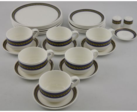 A British Airways Concorde Royal Doulton coffee service for six comprising six cups and saucers, side plates, cake plates, sa