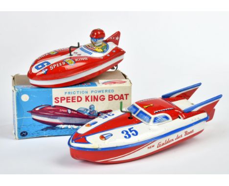 Speed King und Golden Jet Boote Konvolut, Japan, 1x Bandai, 25cm, 1x 19 cm mit Okt, Z 1-2