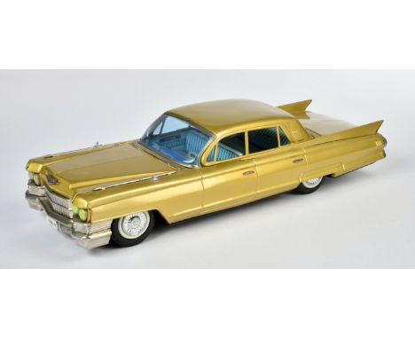 Bandai, King Size Golden Cadillac, Japan, 43 cm, Blech, Friktion ok, min. LM, Spiegel fehlen, Z 2