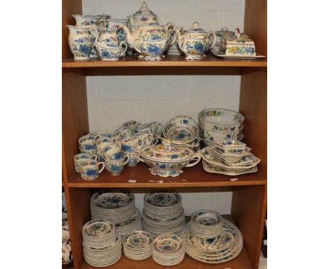 An extensive service of Masons ''Regency'' pattern dinner/tea wares, including tureens and covers, tea pot, coffee pot etc