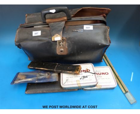 A quantity of draughtsman's equipment including rulers, compass sets etc
