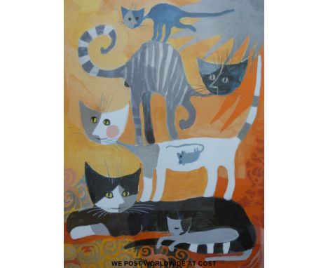 Four art posters to include works within the Burrell Collection, Cat and Mouse by Rosina Wachtmeister, Picasso's Femme aux Ch