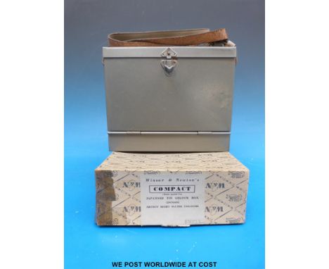 A boxed vintage Winsor & Newton compact colour box, with shoulder strap and fold out front 