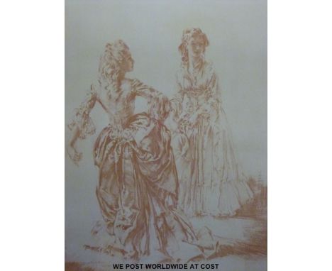 Russell Flint print 'Theroigne & Lucille' inscription verso 'limited edition No. 173' (68 x 51cm) 