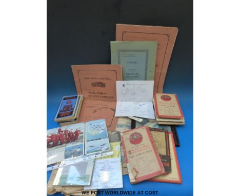 A quantity of ephemera to include early 20thC property auction brochures, 1961 livestock auction poster,  maps, signed 1972 R
