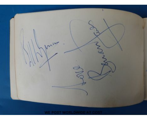 A small autograph book containing the autographs of the original Rolling Stones band members Brian Jones, Bill Wyman, Mick Ja