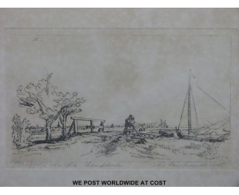 Rembrandt etching 'Six's Bridge' (20 x 25cm) 