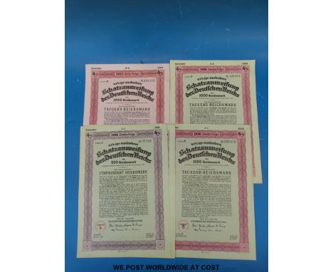 Twelve Nazi share certificates 