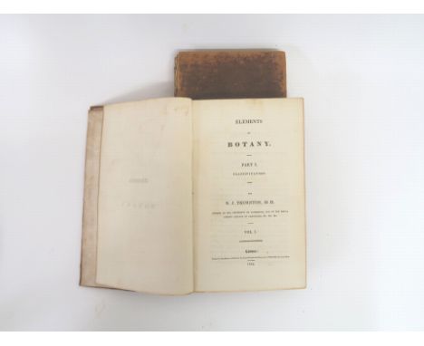 2 Bd.e. Von R. J. Thornton. London 1812. Mit zahlreichen,  ganzseitigen Kupferstichtafeln (tlw. beschnitten, etwas  feuchtfle
