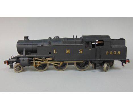 Bassett Lowke 'O' gauge clockwork locomotive engine 2-6-4,  marked LMS 2608