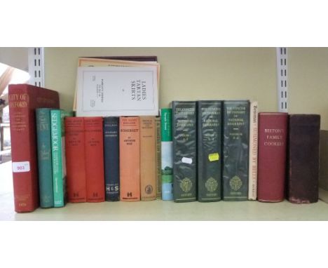 A quantity of topographical books, a first edition of Summoned by Bells, John Betjeman, etc, together with a vintage brochure